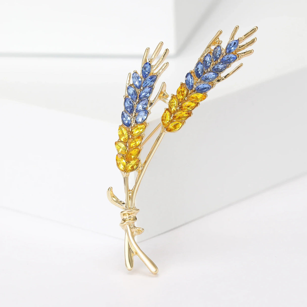 Beaut&Berry 10pcs Women Rhinestone Ear of Wheat Brooches