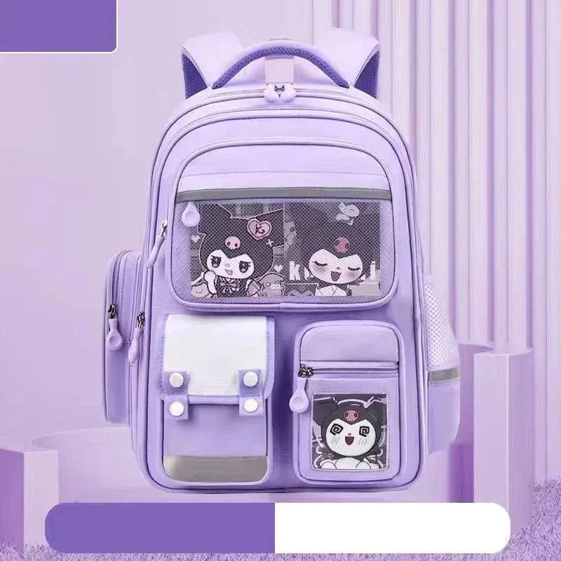 Sanrioed Kuromi Anime Cute Large Capacity Backpack Schoolbags