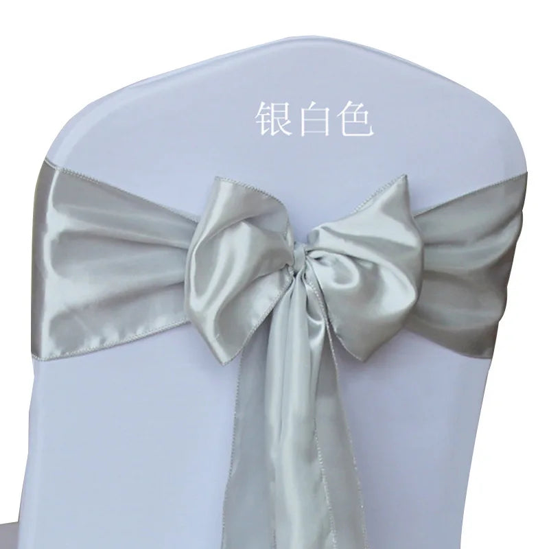 10/100pcs Satin Chair Bow Sashes Wedding Chair Knots