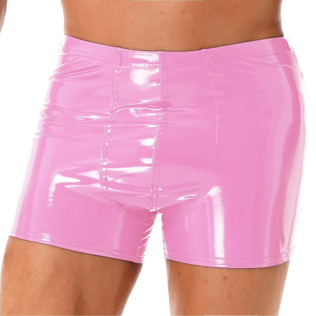 Sexy Mens Wet Look Patent Leather Boxer Briefs
