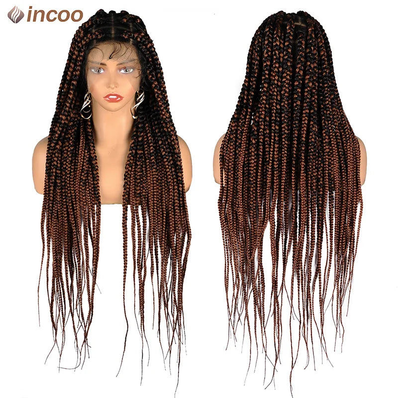 Synthetic Full Lace Front Wigs Large Box Braided