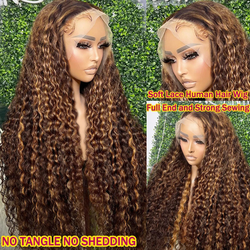40 Inch 13x6 Curly Highlight Ombre Guluess Hd