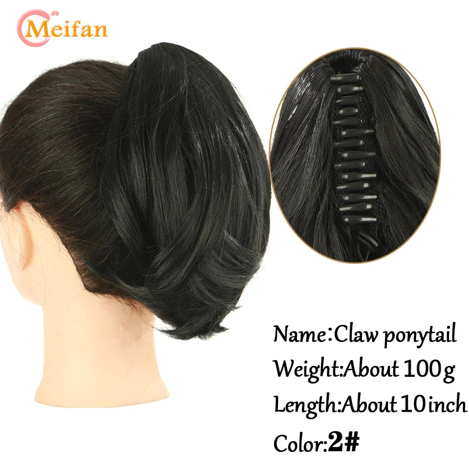 MEIFAN Long Synthetic Wavy Clip in Hair Ponytail
