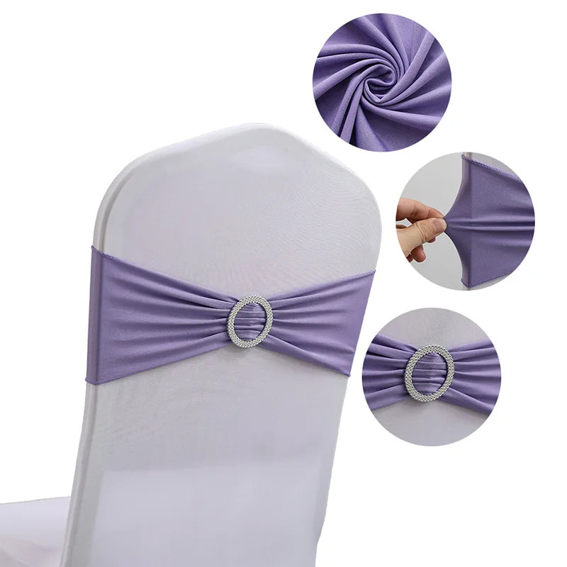 20 Pieces Polyester Spandex Chair Sashes Bands Stretch