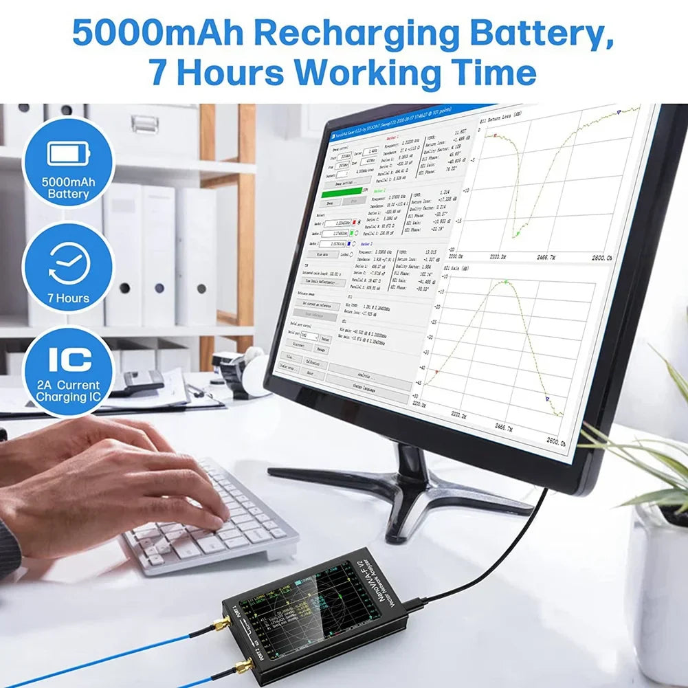 NanoVNA-F V2 Vector Network Analyzer Upgraded 50KHz-3GHz Antenna