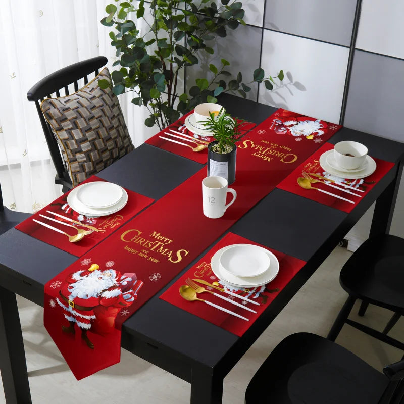 Christmas Snowman Santa Claus Table Runner Not Included