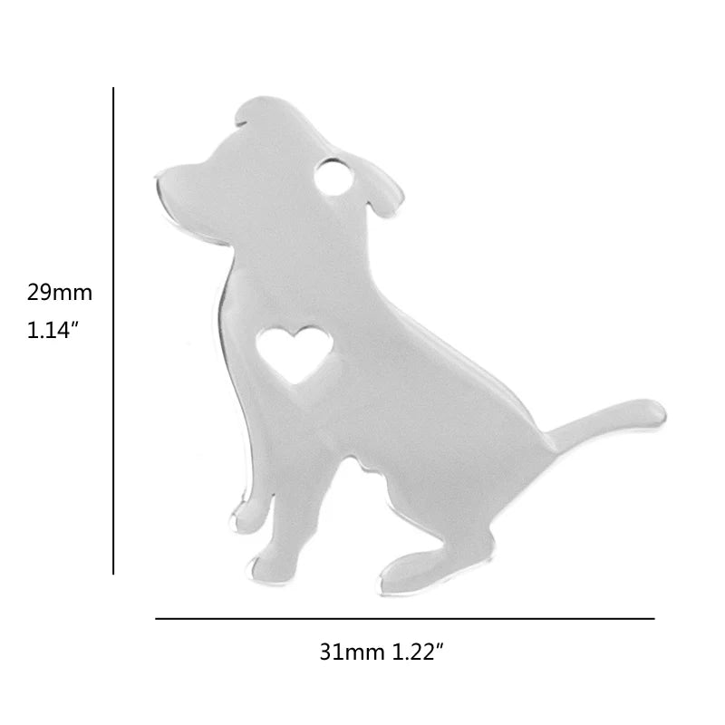 10pcs I Love My Cat Dog Animals Stainless