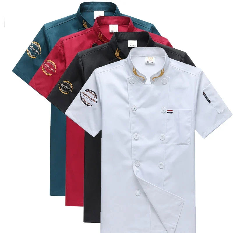 Chef Jacket Men Women Short Sleeve Cook Shirts