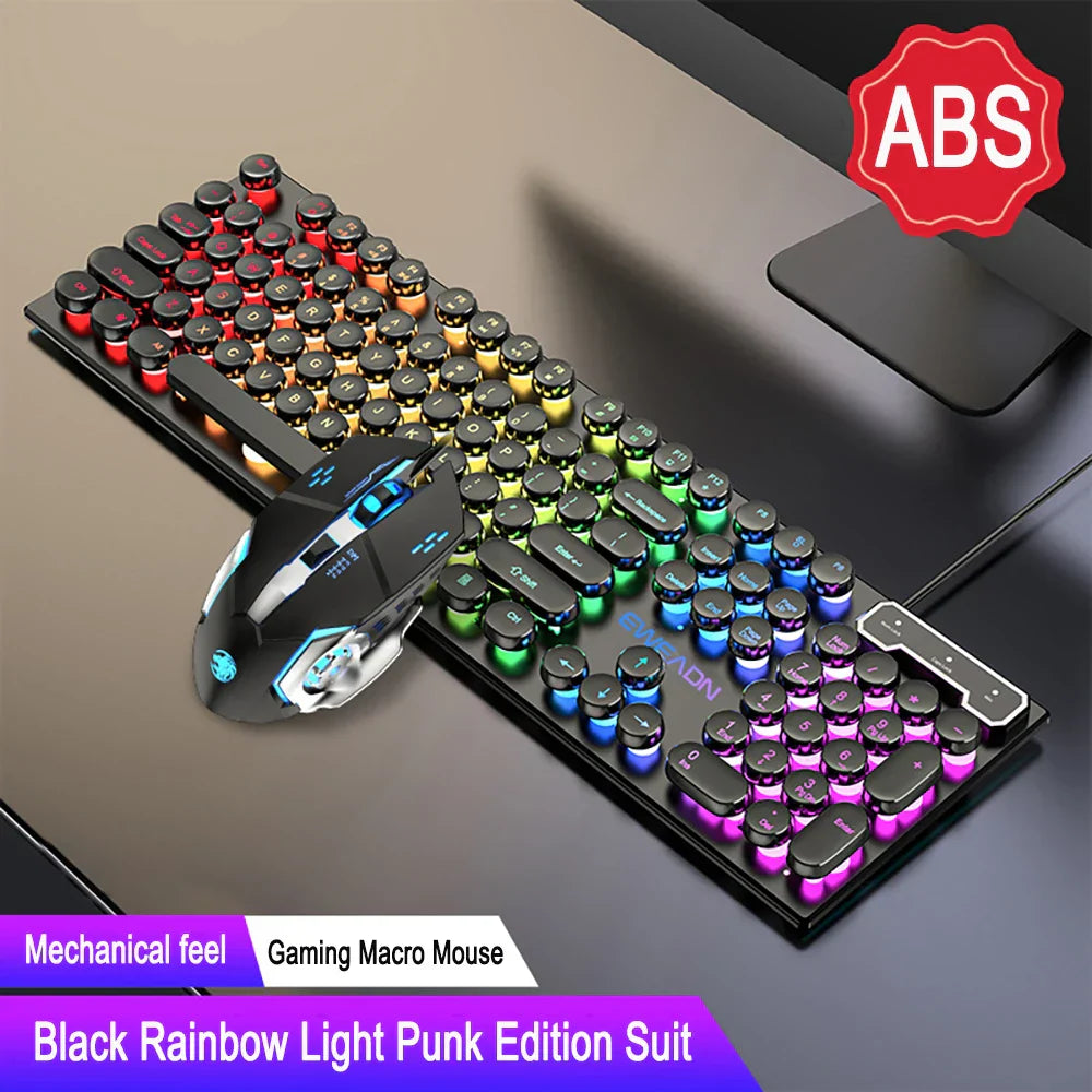 Three-piece Set Punk Gaming Keyboard and Mouse Earphone