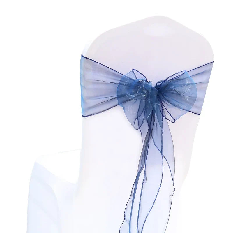 50PCs/lot Wedding Chair Decoration Organza Chair Sashes Knot