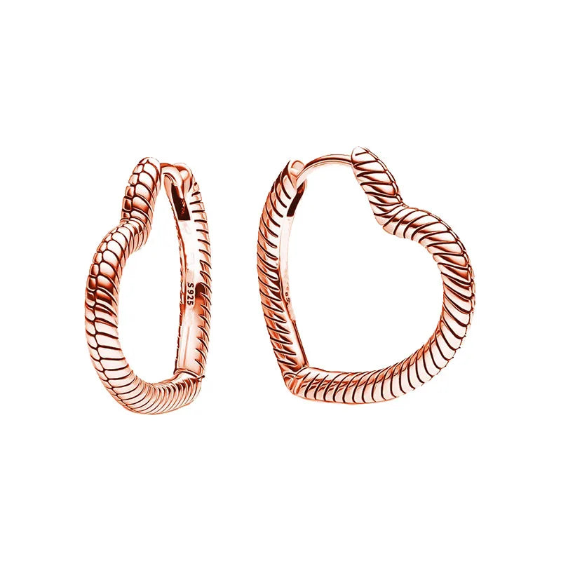 Rose Gold Hoop Earrings For Women 925 Silver