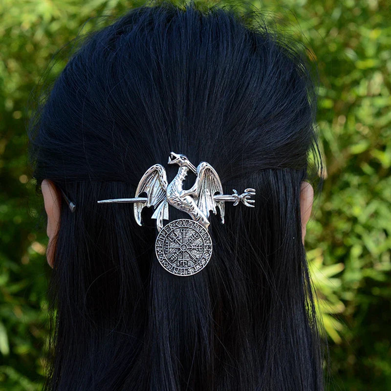 Witch Bat Hairstick Black Gothic Barrette Pagan Vampire