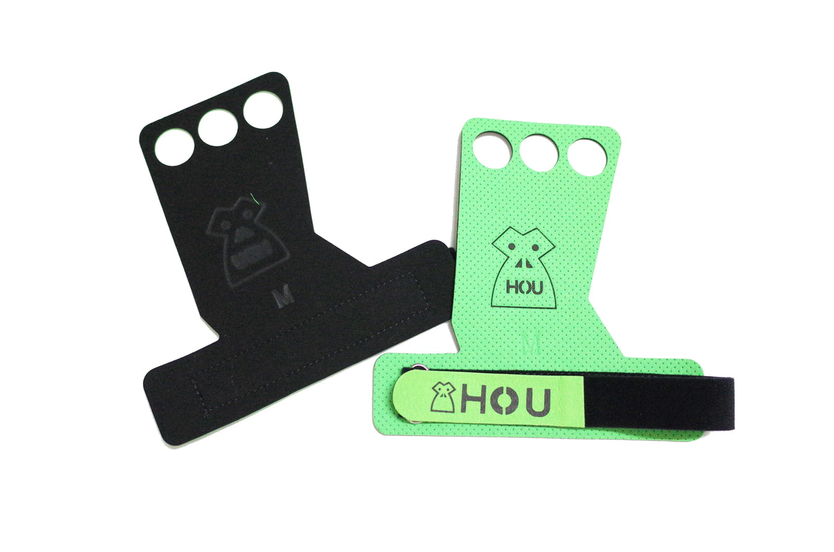 3 Hole Leather Gym Hand Grips Weight Lifting