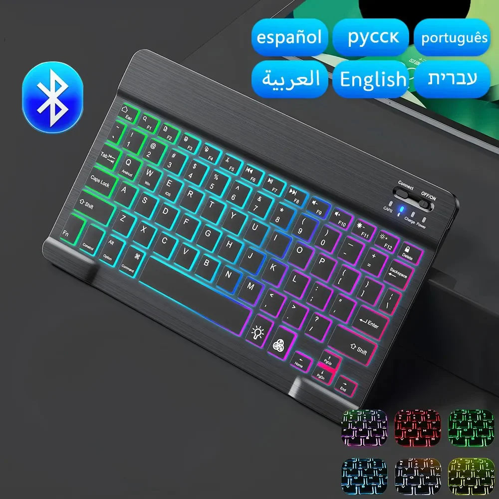 Wireless Bluetooth Keyboard 10inch Backlit Keyboard Backlight Touchpad