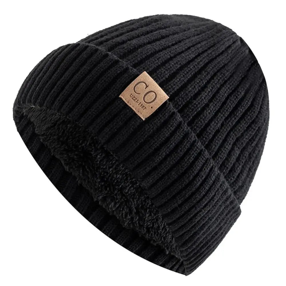 Warm Men's Winter Hat Vintage Striped Polyester Knitted