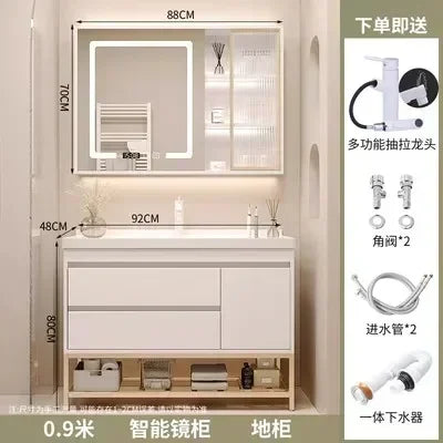 Washbasin Mirror Drawer Wall White Bathroom Cabinets Vanity