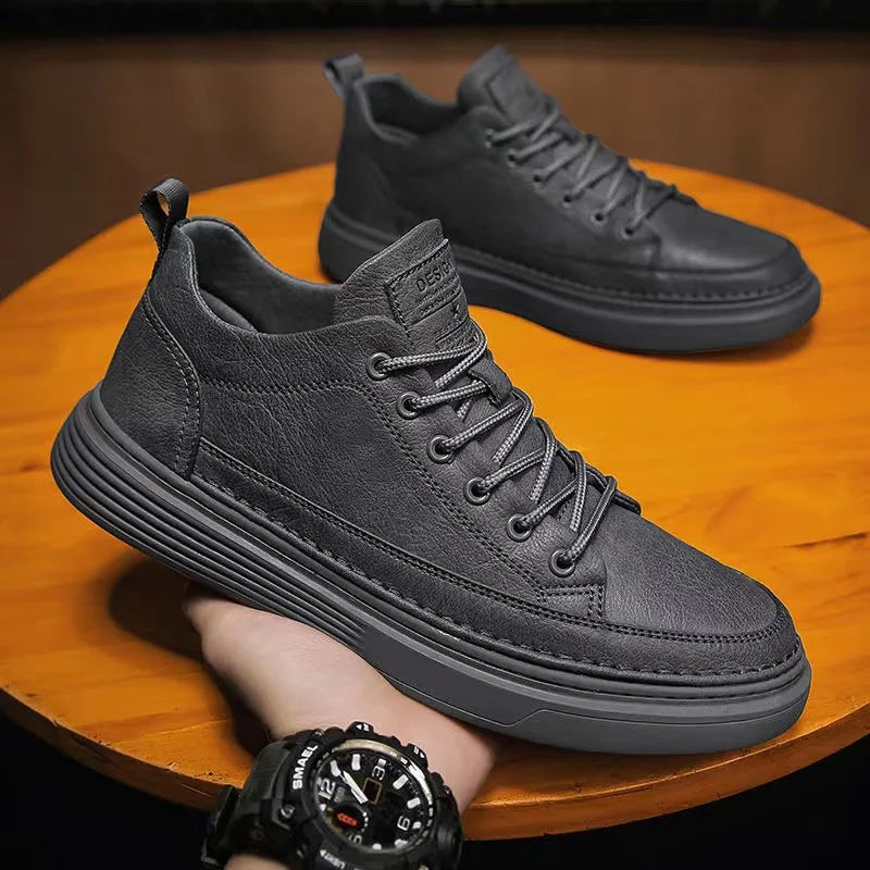 2023 Men's Casual Leather Loafers – Slip-On Vulcanized Sneakers