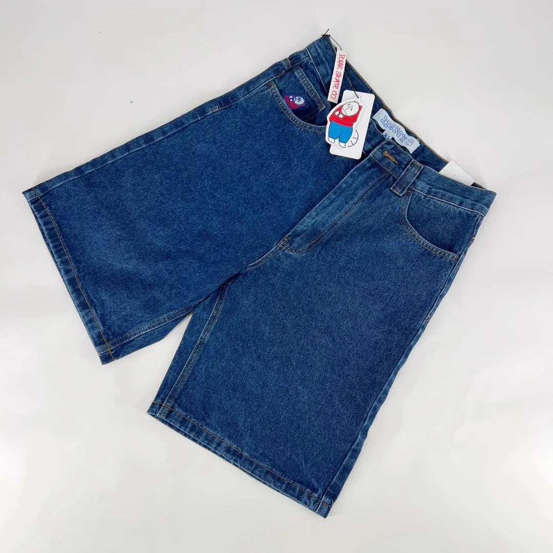 Retro Hip Hop Cartoon Graphic Streetwear Denim Shorts