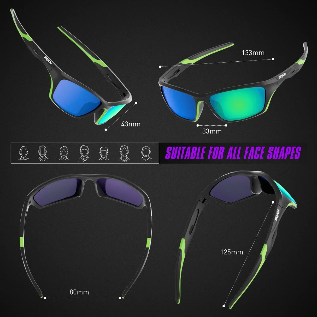 Cycling Sunglasses for Men and Women, Sports Eyewear,