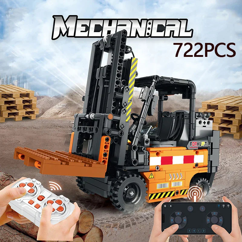 722PCS Remote Control Forklift MOC Model Building Blocks