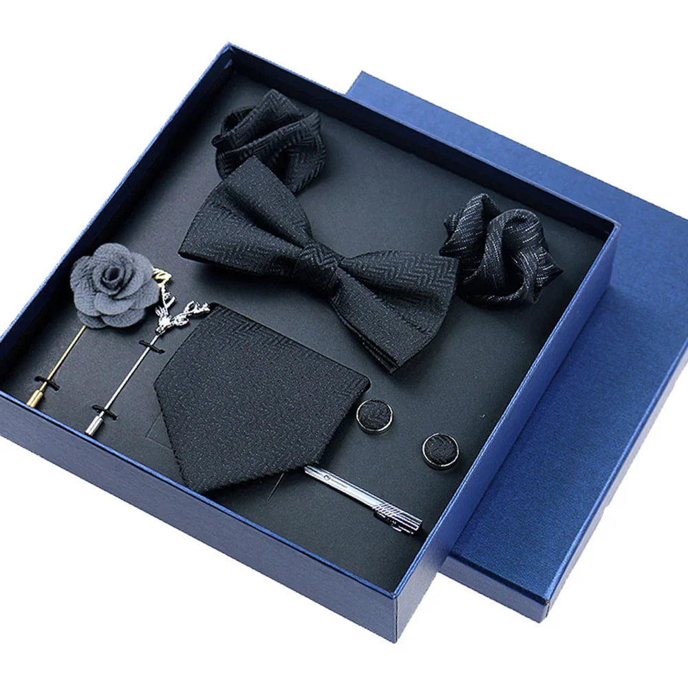 Men's Tie Set Gift Box Fashion Brand Bowtie