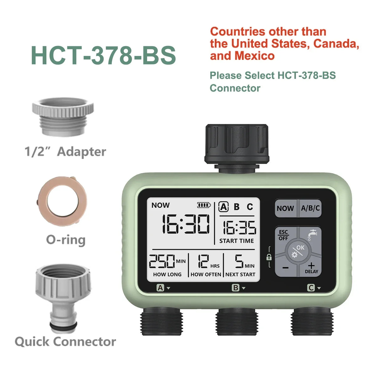 Eshico Newest 2024 3-Outlet Water Timer Independent Control