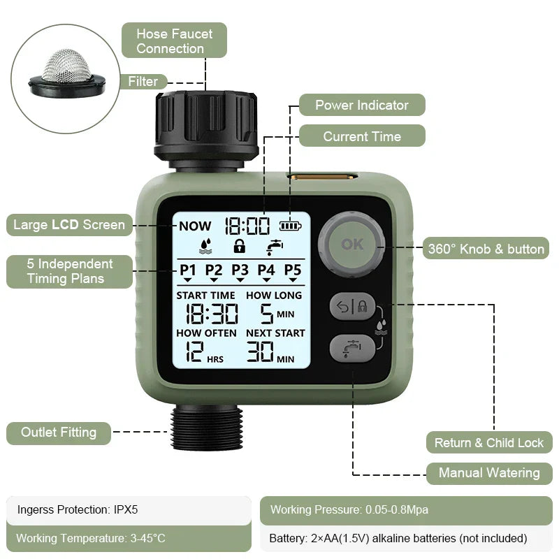 Eshico Garden Water Timer Automatic Watering System Greenhouse