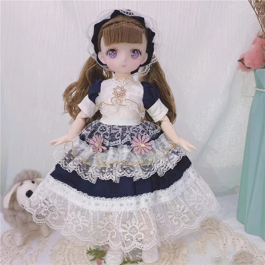 BJD Girl Dolls 30cm Kawaii Points Joint Movable