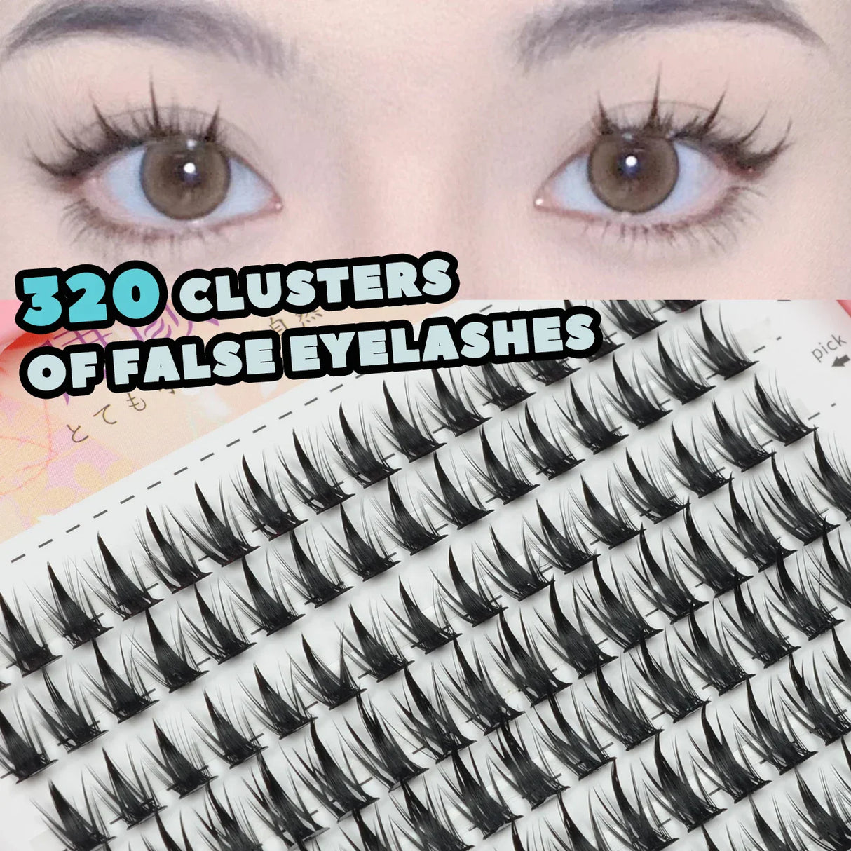 Fake Eyelashes 320 Clusters Individual Lashes Mixed Length