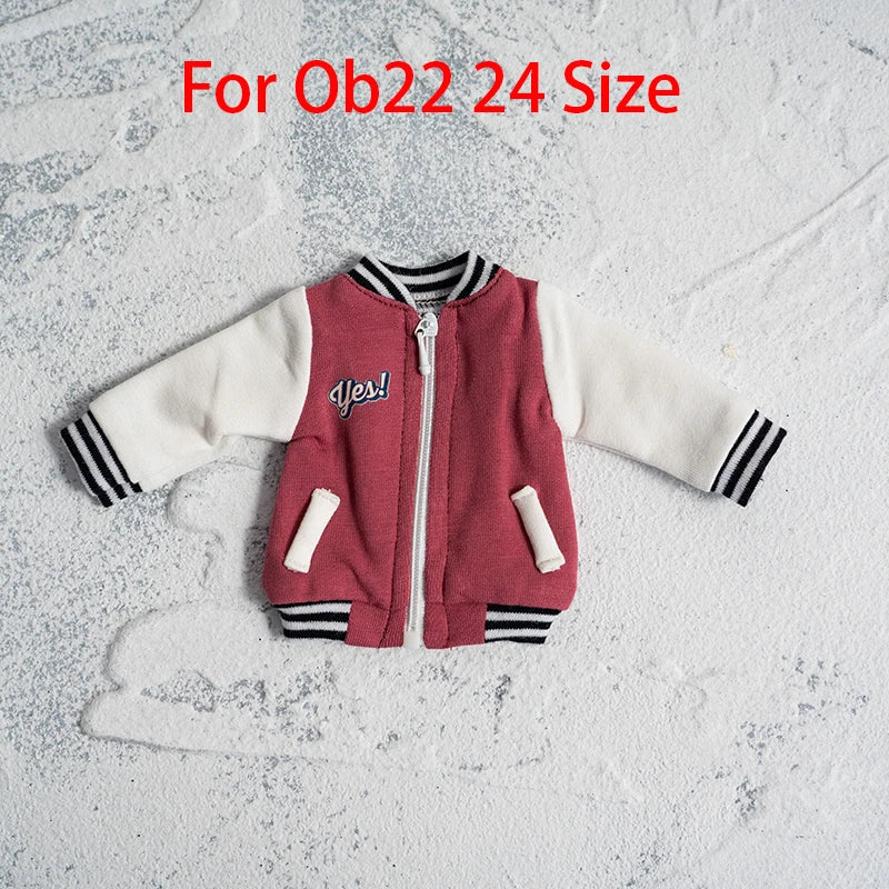 Ob22 24 Doll Baseball Jacket Clothes Ob11 Doll Sport Coat With Zipper For Ob11, Ymy、Licca、Azones、Ob24、Ob27 Doll Accessories