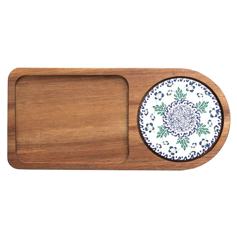 Coffee Tray Wood Plate Breakfast Tray For Serving
