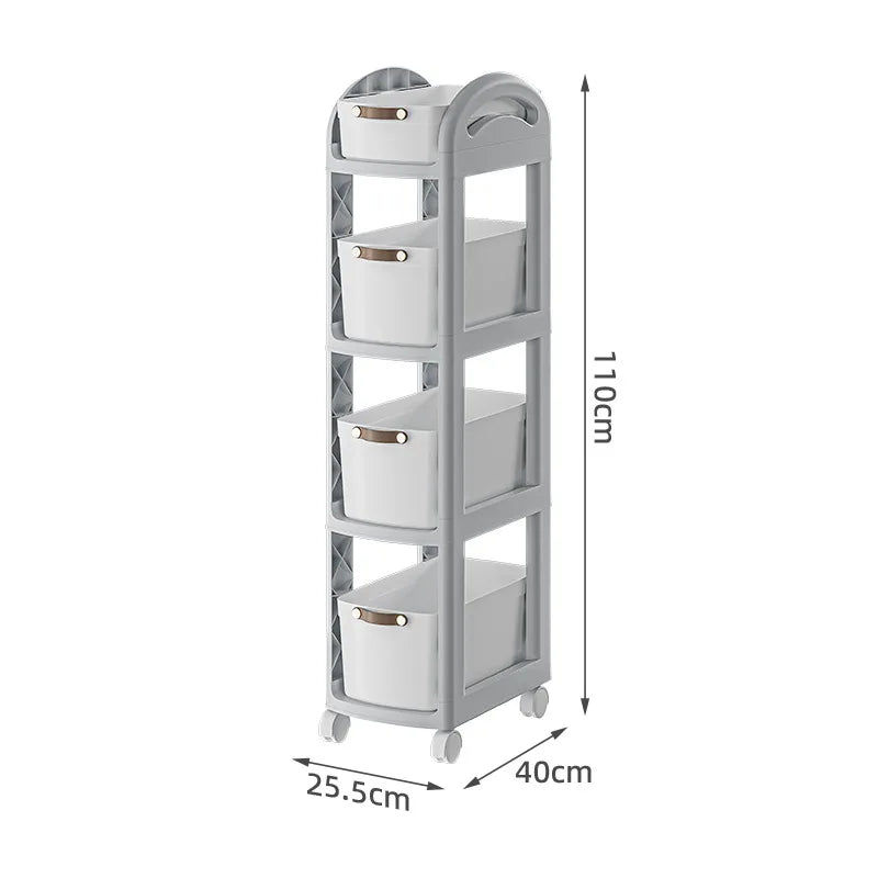 Movable Storage Trolley Kitchen Wheels Rack Small Mobile