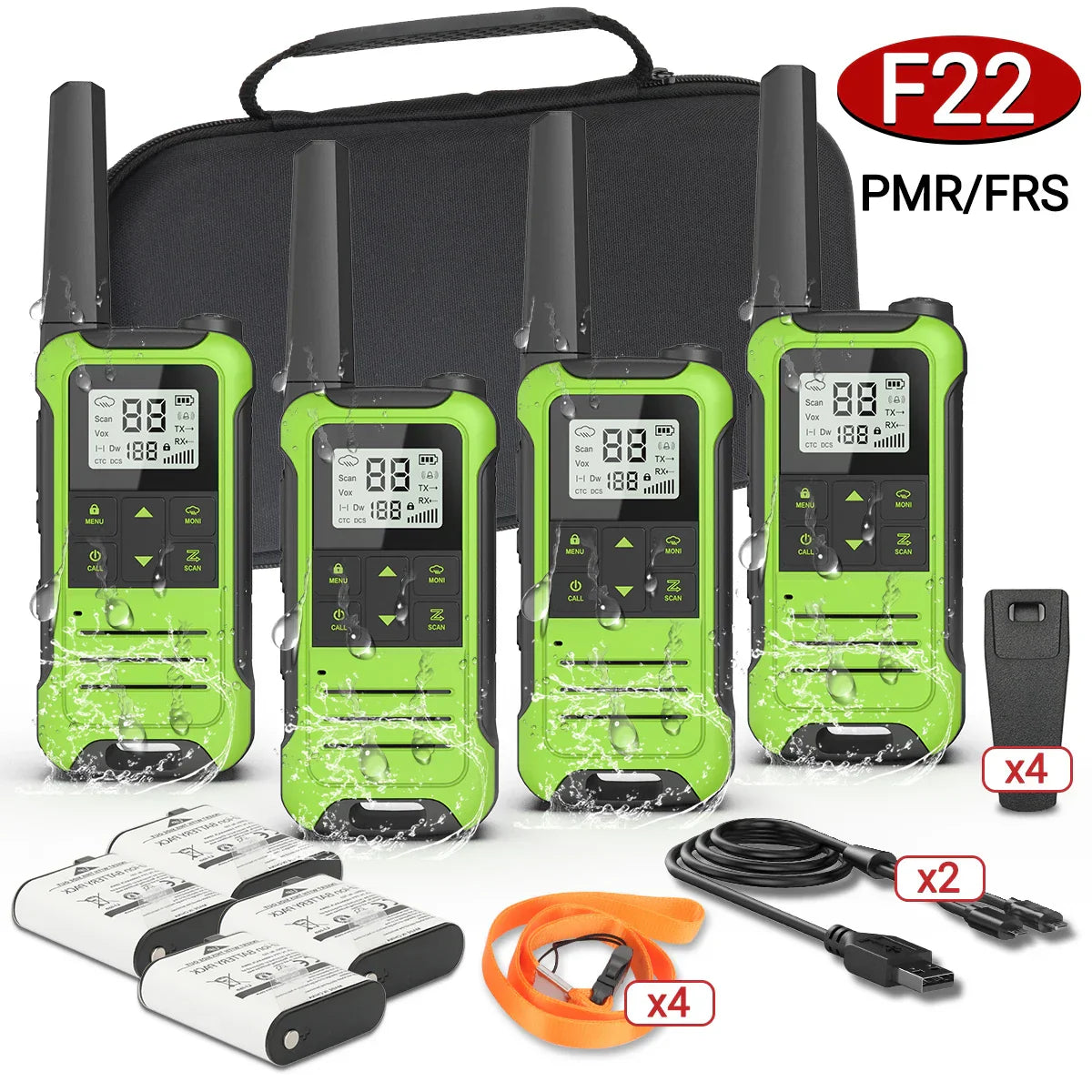 4PCS Baofeng F22 PMR446 /FRS Walkie Talkie Portable
