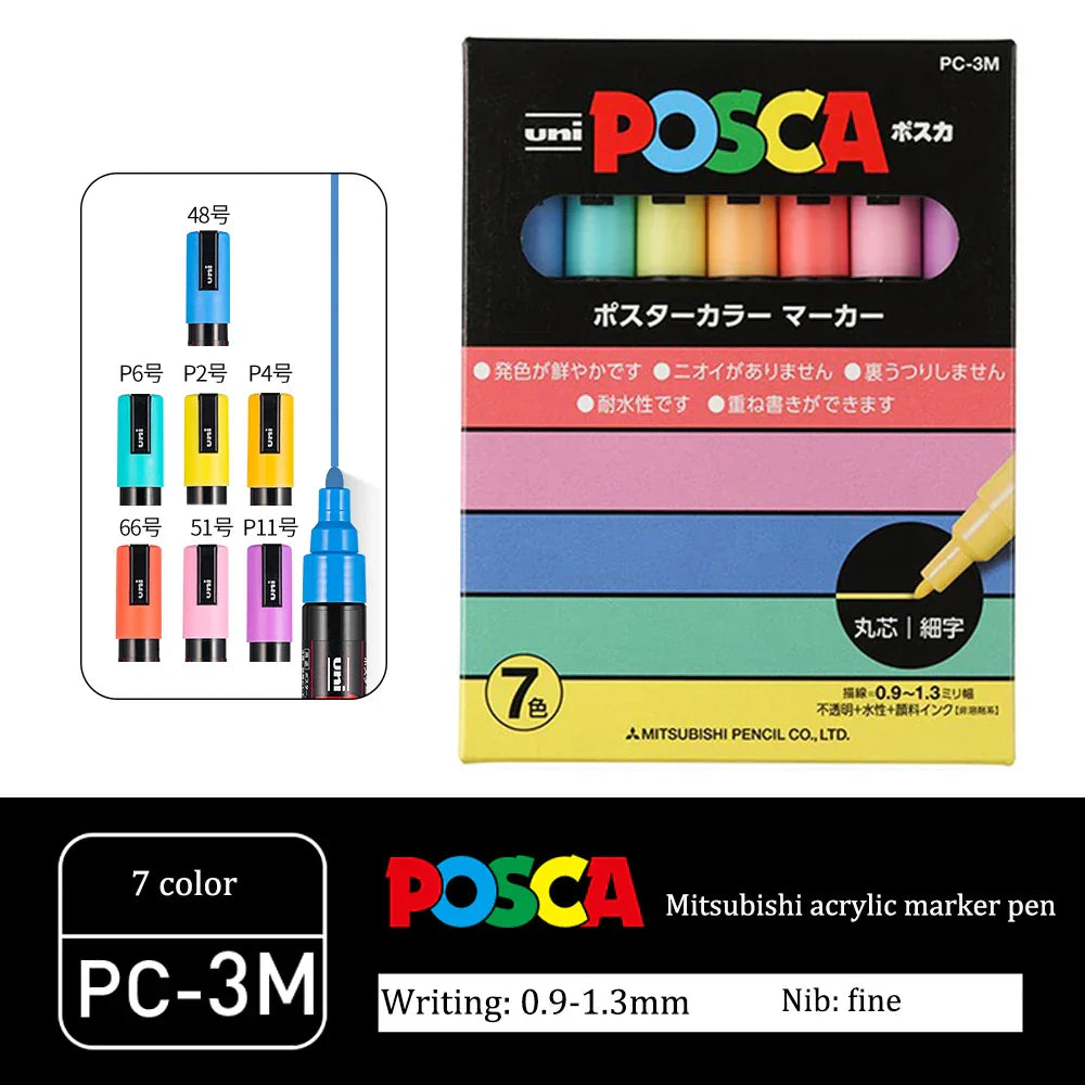 UNI Posca Markers marcadores PC-1/3/5M Acrylic Permanent Graffiti
