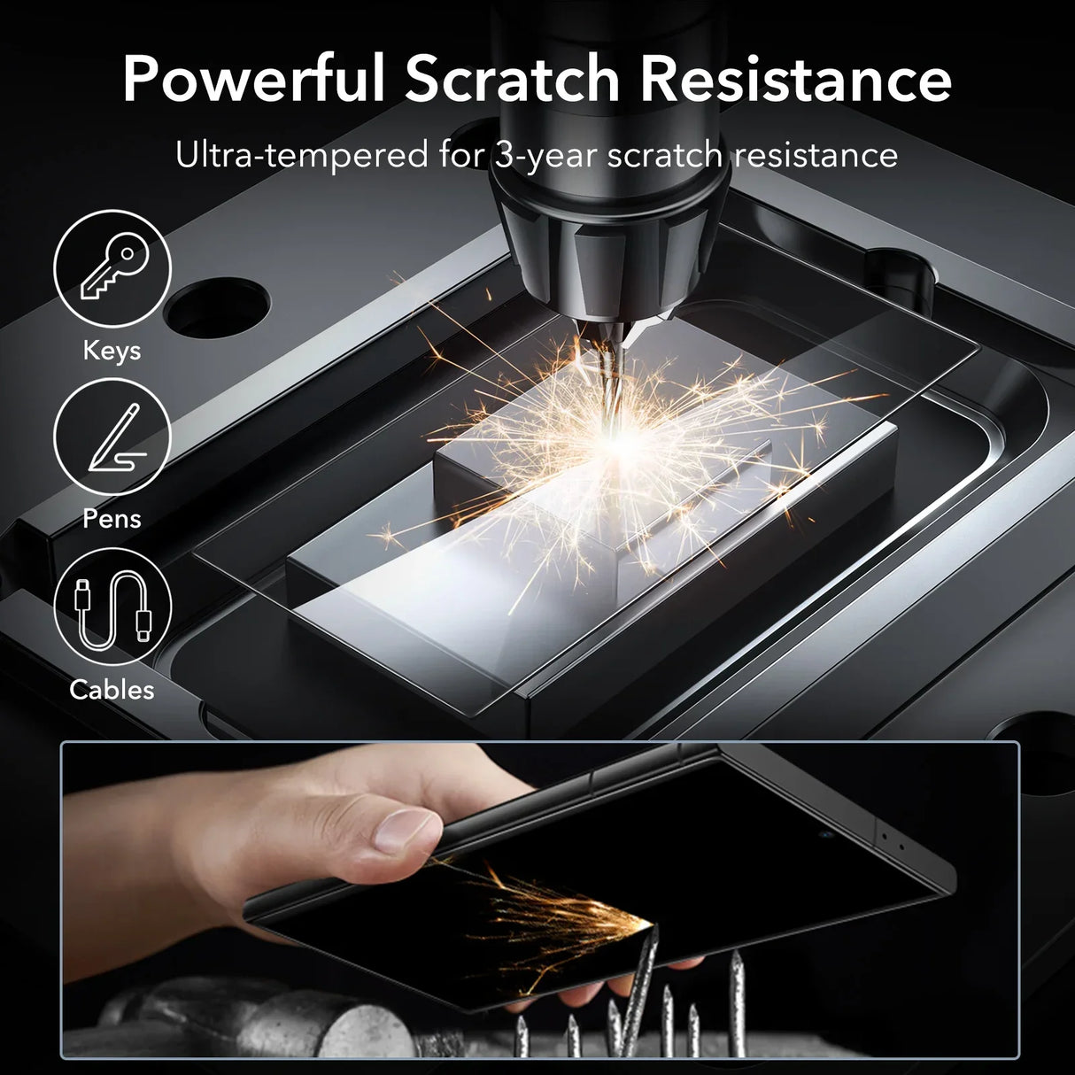 ESR for S24 Ultra Screen Protector for Galaxy S24 ultra 9H Full Coverage Tempered Glass with Fingerprint Unlocking (6.8 Inch)