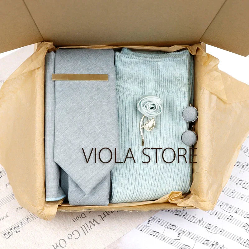 Viola Design 5PCS Gift Box Solid Cotton Sock