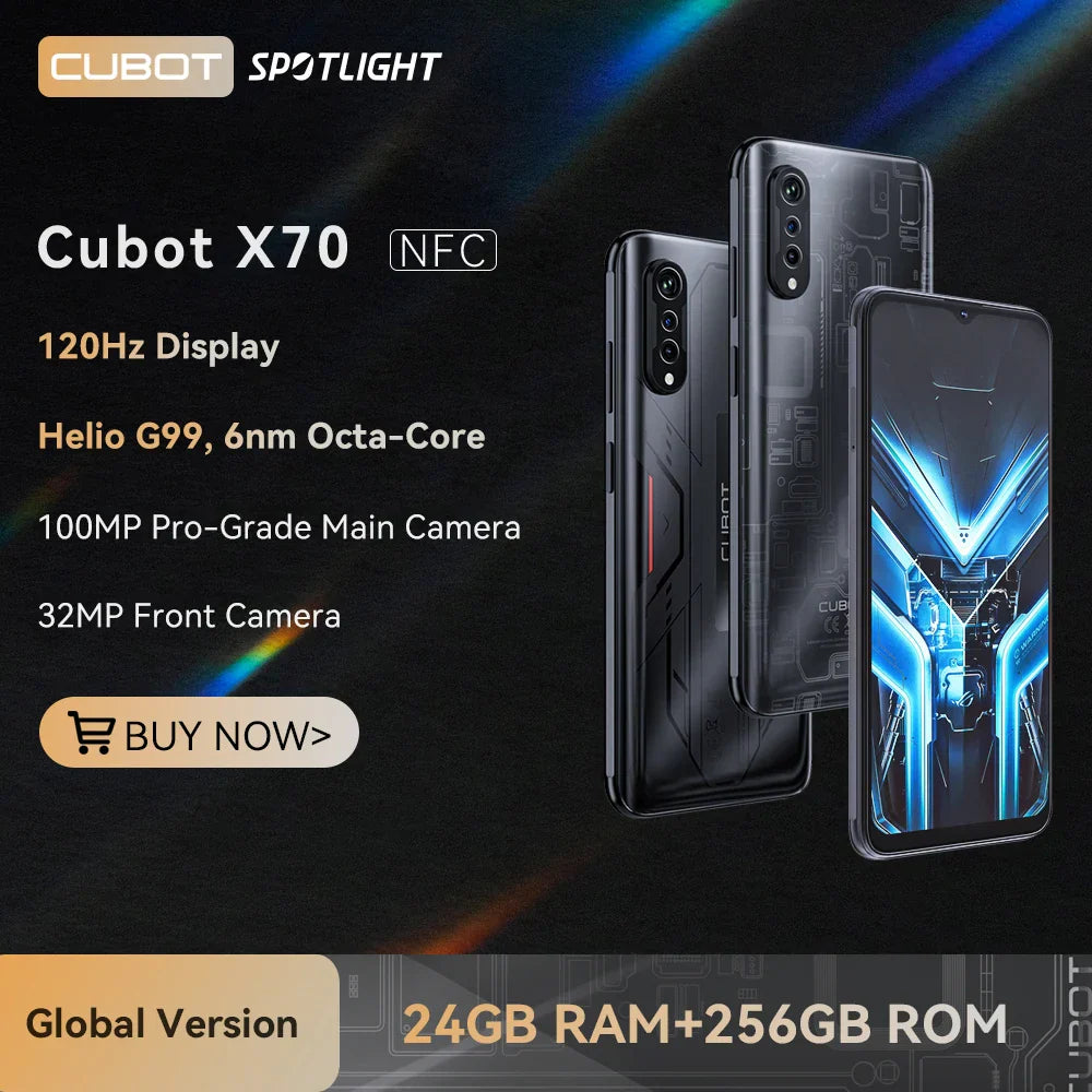 Cubot X70, Smartphone Android 13, Helio G99, Octa-Core,