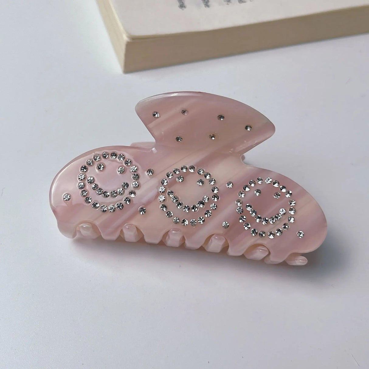 New Fashion Simple 8.5CM Rhinestone-Encrusted Smiling Face Grab