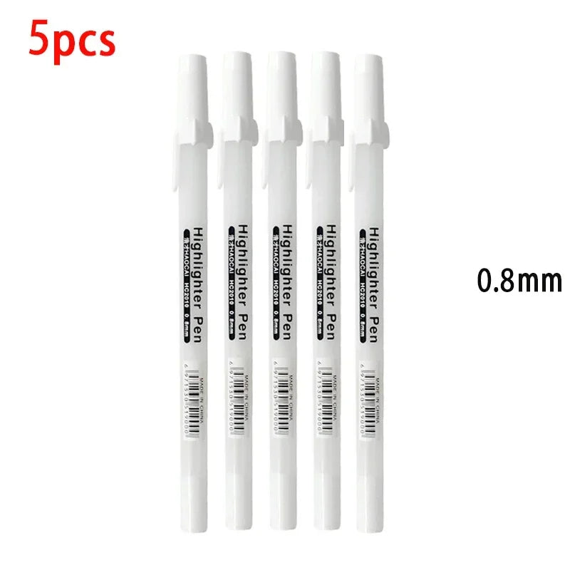 5 Pack White Comics Waterproof Marker Tire Marker