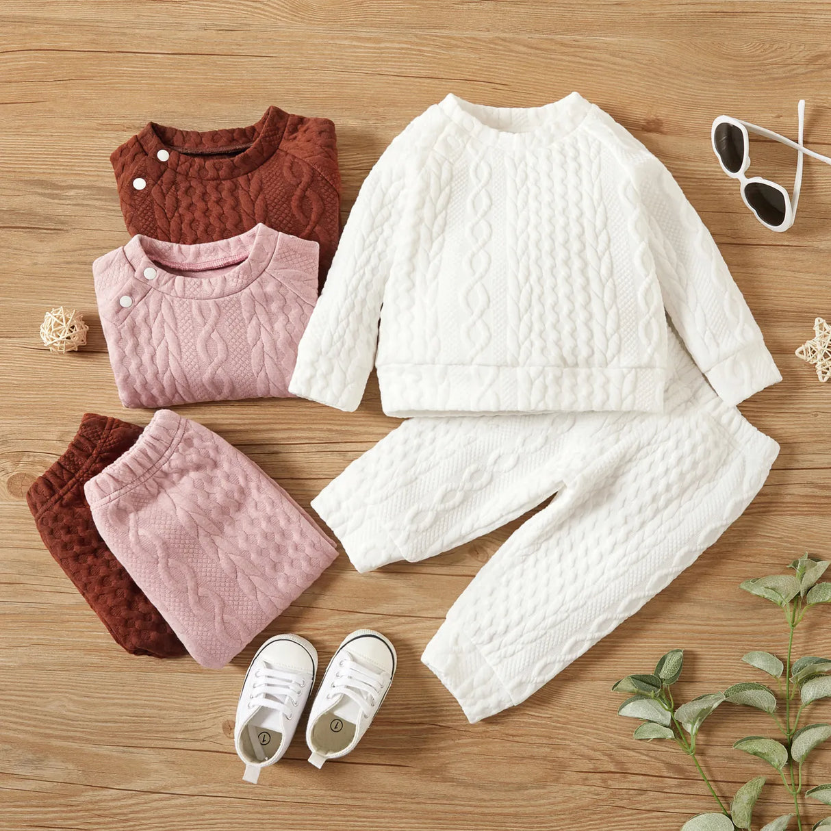 Newborn Baby Girl Boy Clothes Set Solid Color