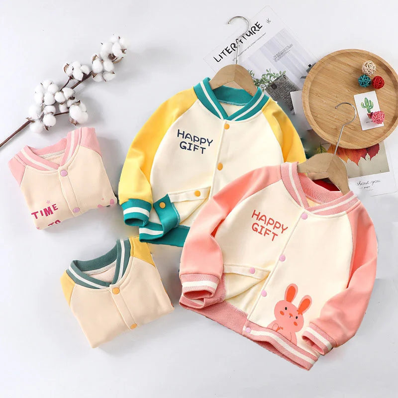 Children's Padded Baseball Jacket Spring Autumn New Clothes