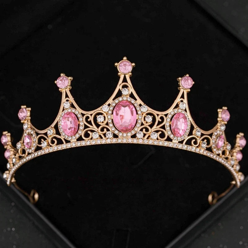 Pink Crystal Tiaras And Crowns Rhinestone Prom Diadem