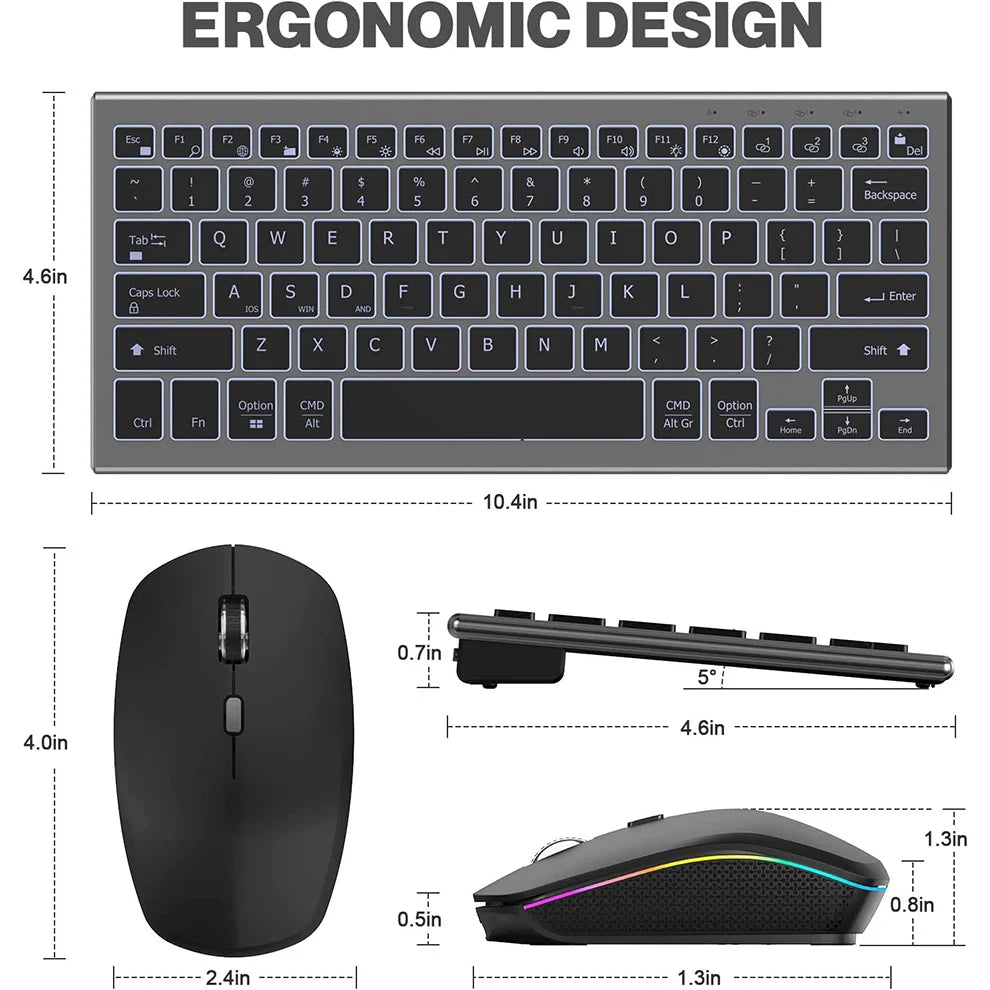 Mofi Wireless Backlit Keyboard and Mouse Combo Bluetooth
