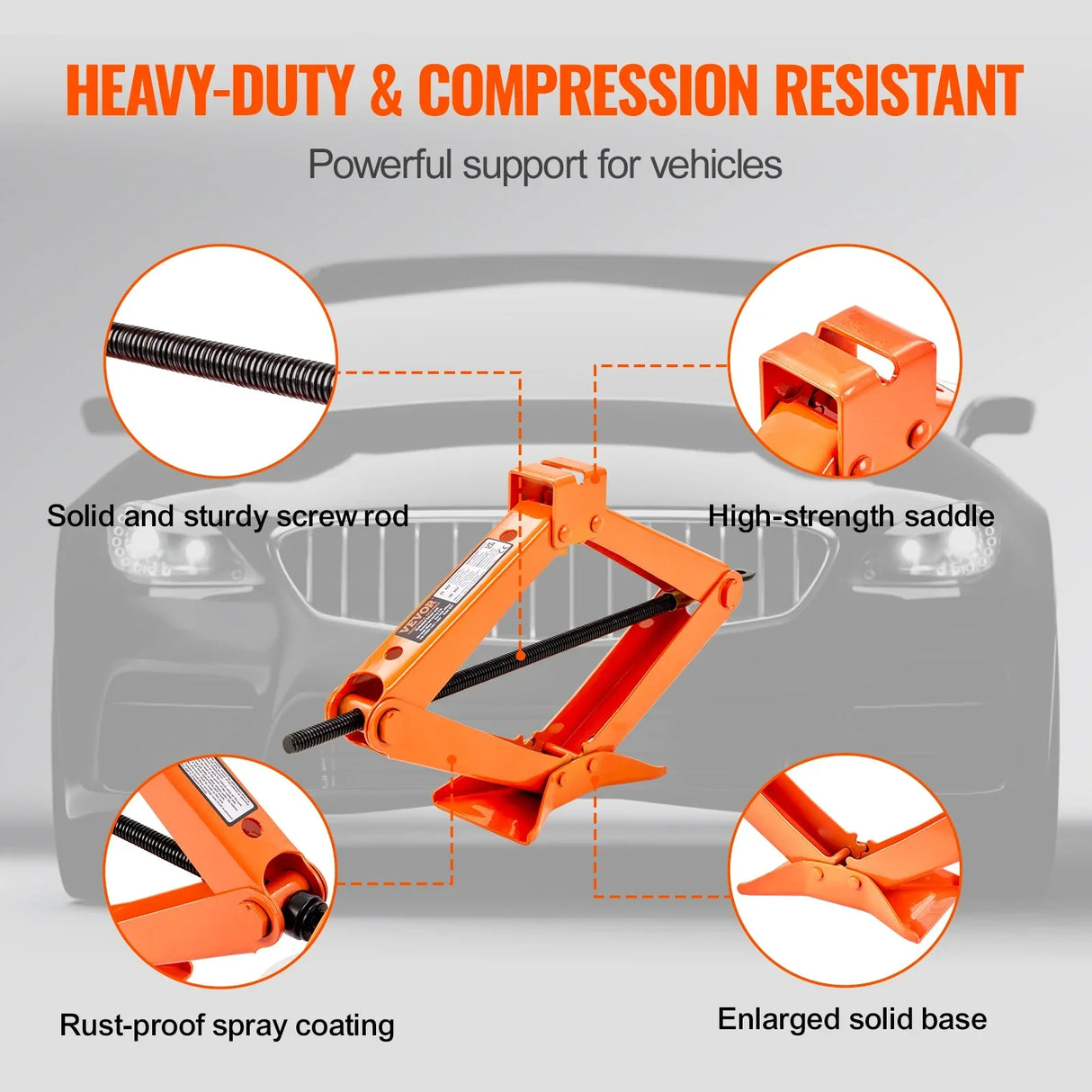 VEVOR Scissor Jack 2.5 Ton5512 lbs Scissor Car