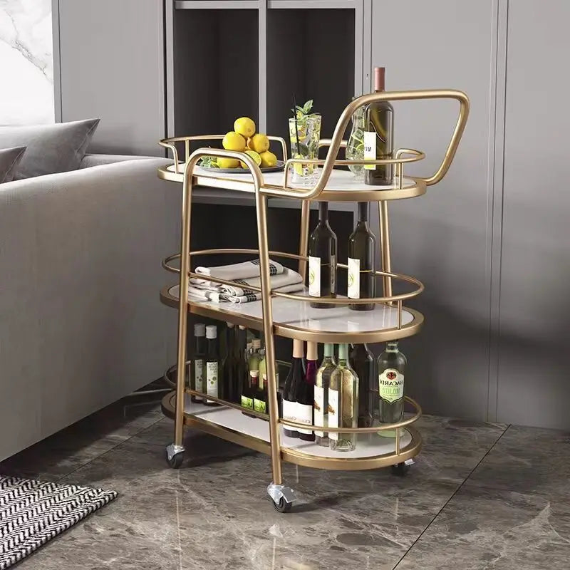 Mobile Small Coffee Table Carts Dining Cart European