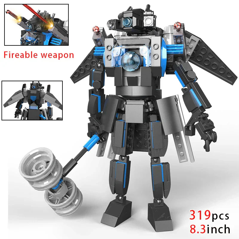 Moc Skibidi Toilet Builing Blocks Titan Clock Man