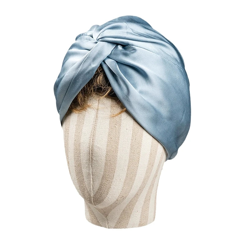 100 Mulberry Silk Turban Bonnets For Women Twisted