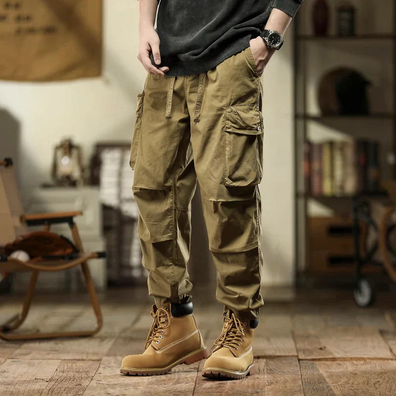 2023 Autumn Winter Cargo Pants Men Retro Loose