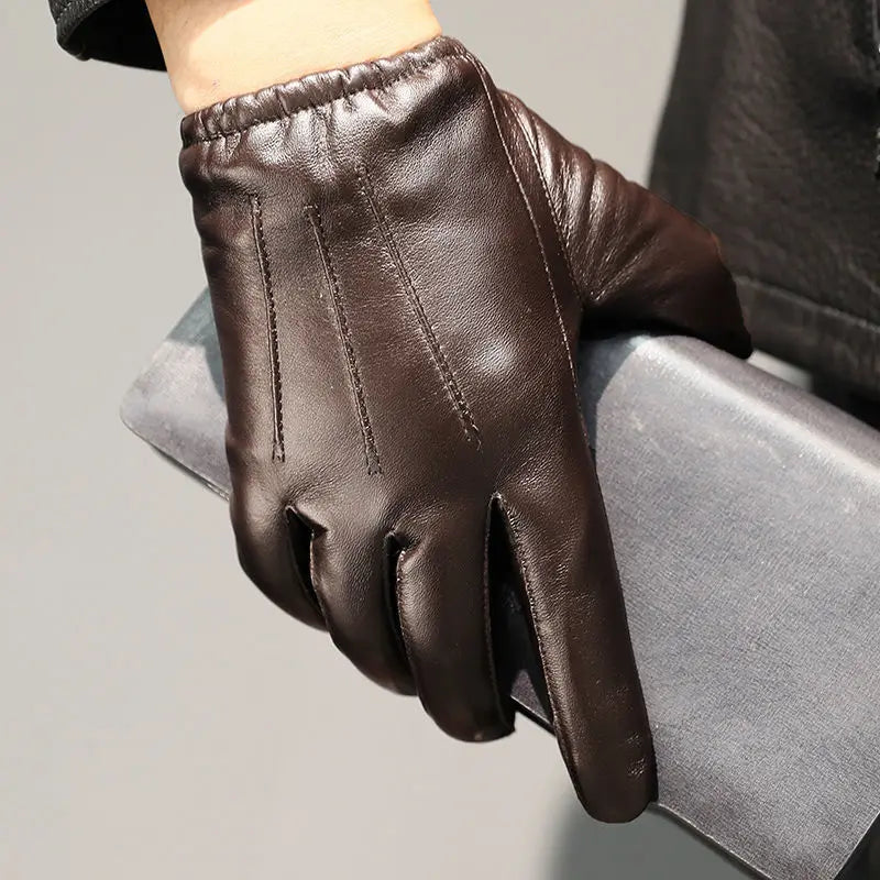 Sheepskin Genuine Leather Men's Gloves Fashion Driving Riding
