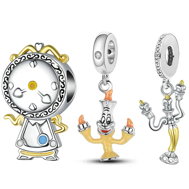 Fit Pandora Beauty and The Beast Charms Bracelet